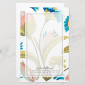 Abtei-Blumenfliesen - Frühlings-Blumen Briefpapier (Vorne/Hinten)