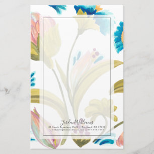 Abtei-Blumenfliesen - Frühlings-Blumen Briefpapier