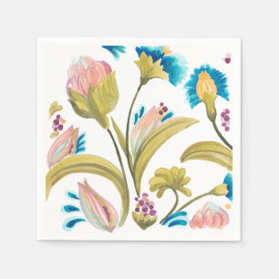 Abtei-Blumenfliesen - Frühlings-Blumen Serviette