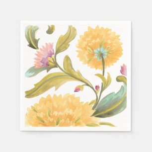 Abtei-Blumenfliesen - gelbe Blumen Serviette