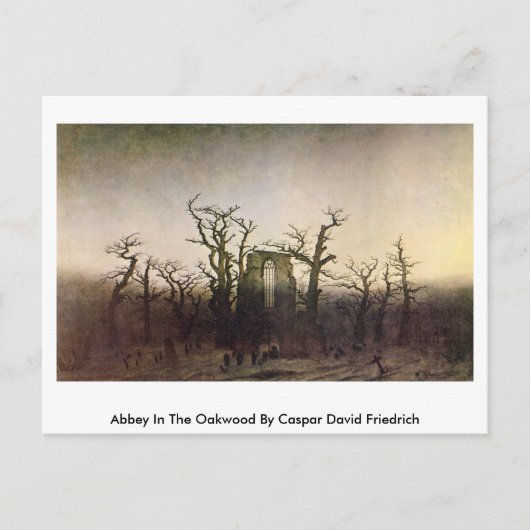 Abtei im Oakwood von Caspar David Friedrich Postkarte (Vorderseite)