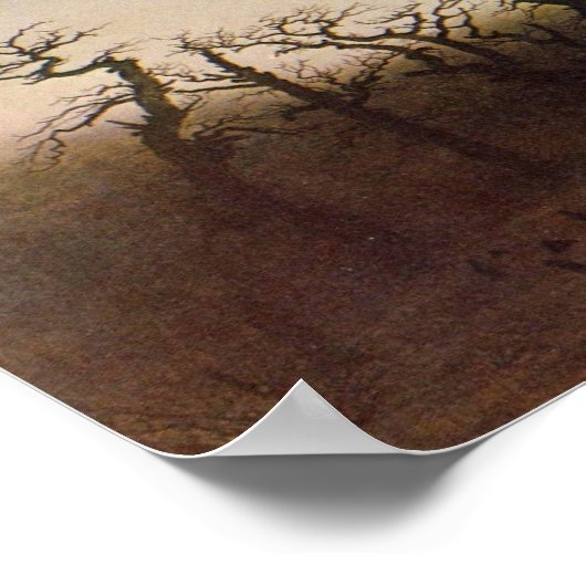 Abtei in einem Eichenwald von Caspar David Friedri Poster (Ecke)