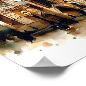 Abtei London-Westminster (D), Watercolor Poster (Ecke)