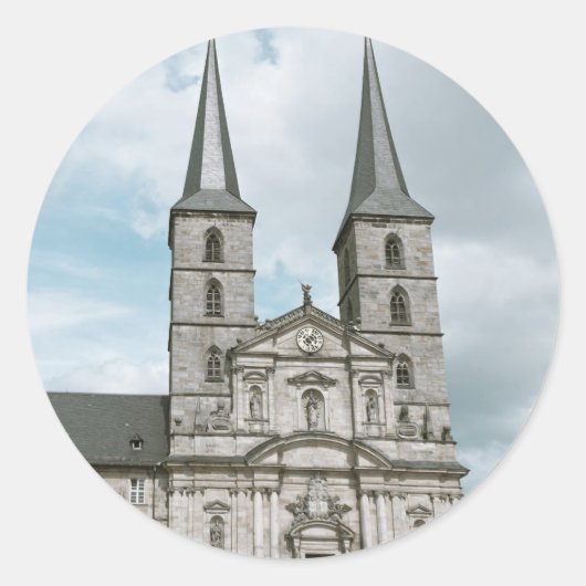 Abtei Michaelsberg in Bamberg Runder Aufkleber (Vorderseite)