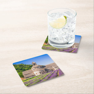 Abtei Senanque aus Provence, Frankreich Rechteckiger Pappuntersetzer