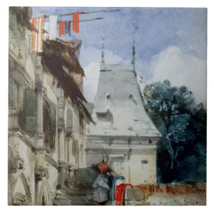 Abtei St.-Amand, Rouen (w/c, bodycolour und Fliese