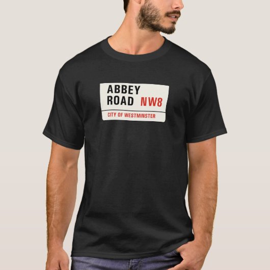Abtei-Straße, London-Straßenschild T-Shirt (Vorderseite)