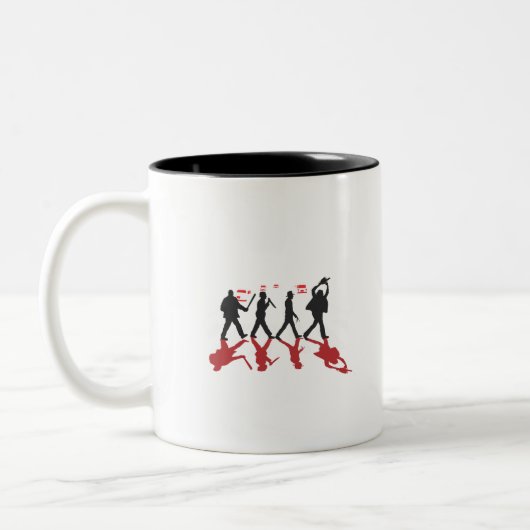 Abtei-Straßen-Mörder-Rot Zweifarbige Tasse (Links)