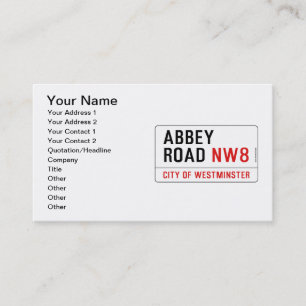 Abtei-Straßen-Straßenschild Visitenkarte