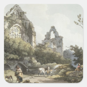 Abtei von Tintern aus "Die romantische und maleris Quadratischer Aufkleber