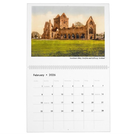 Abteien, Kirchen und Kathedralen 2026 Kalender (Feb 2026)