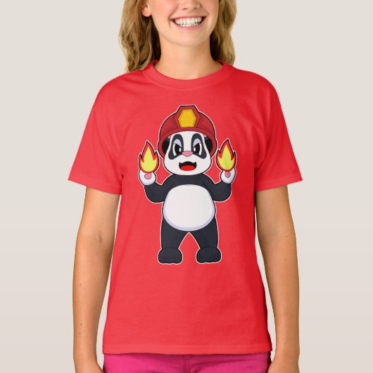 Abteilung Feuerwehr Panda T-Shirt (Vorderseite)