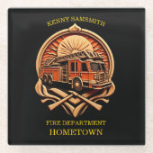 Abteilung für Mut und Dedication Fire Glasuntersetzer (Vorderseite)