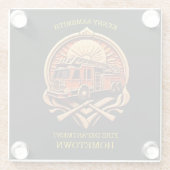 Abteilung für Mut und Dedication Fire Glasuntersetzer (Rückseite)