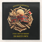 Abteilung für Mut und Dedication Fire Glasuntersetzer (Vorderseite)