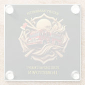 Abteilung für Mut und Dedication Fire Glasuntersetzer (Rückseite)