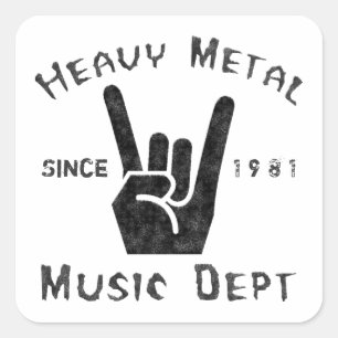 Abteilung Heavy Metal Music Quadratischer Aufkleber