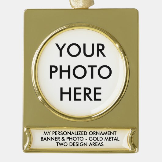 ABTEILUNG Personalisierter BANNER-FOTOS - "GOLD" Banner-Ornament Gold (Vorderseite)