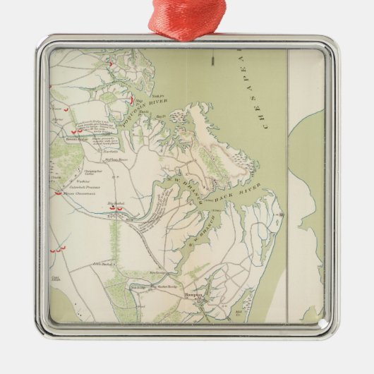 Abteilung von Virginia, Yorktown nach Williamsburg Silbernes Ornament (Vorne)