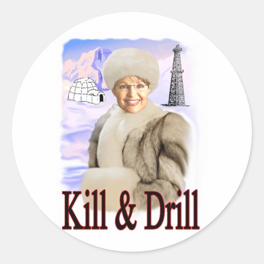 abtöten und bohren runder aufkleber (Vorderseite)