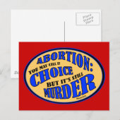 Abtreibung ist Mord Postkarte (Vorne/Hinten)