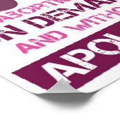 Abtreibung On Demand ohne Entschuldigung Poster (Ecke)