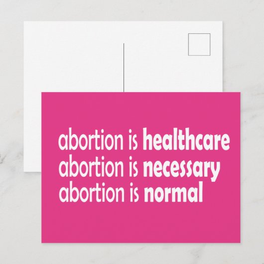 Abtreibung Postkarte (Vorne/Hinten)