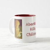 Abtreibung tötet Kinder Zweifarbige Tasse (Vorderseite Links)