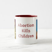 Abtreibung tötet Kinder Zweifarbige Tasse (Mittel)