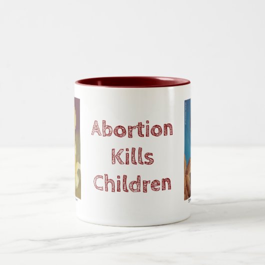 Abtreibung tötet Kinder Zweifarbige Tasse (Mittel)