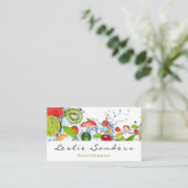 Abtropfen von Wasser und Fruchternährungsmittel Visitenkarte (Stehend Vorderseite)