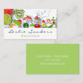 Abtropfen von Wasser und Fruchternährungsmittel Visitenkarte (Vorne/Hinten)