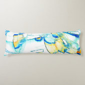 Abtropffarbene Tinte, Bild von gelben, blauen, zya Seitenschläferkissen (Vorderseite)