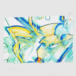 Abtropffarbene Tinte, Bild von gelben, klaren Zyan Golfhandtuch