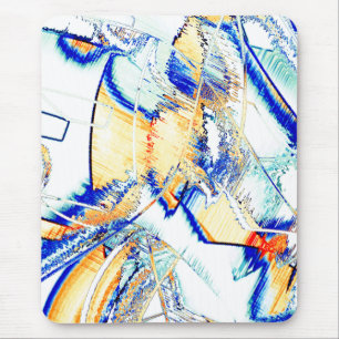 Abtropfte Tinte, Bild mit orangefarbenem und blaue Mousepad