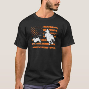 Abtrünnige Seilende Cowgirl Amerikanische Flagge R T-Shirt