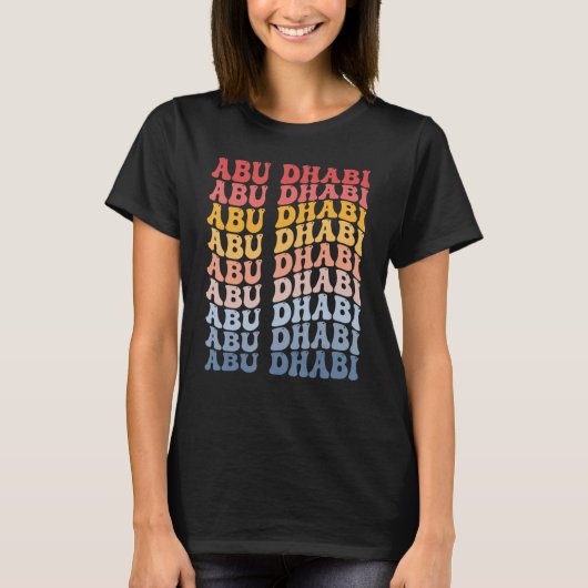 Abu Dhabi City Groovy Retro T-Shirt (Vorderseite)