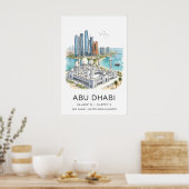 Abu Dhabi Kunstprint Skyline mit großer Moschee un Poster (Küche)