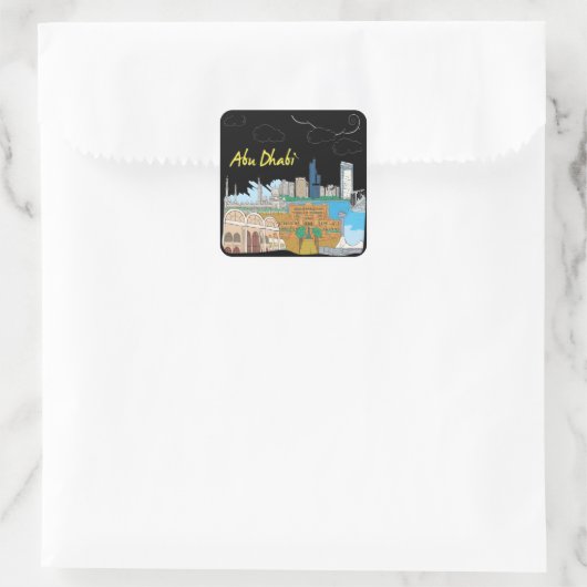 Abu Dhabi Quadratischer Aufkleber (Tasche)