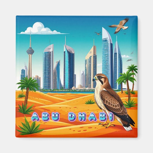 🌴 Abu Dhabi Reise Souvenir Erinnerungsstück 🕌 Magnet (Vorne)