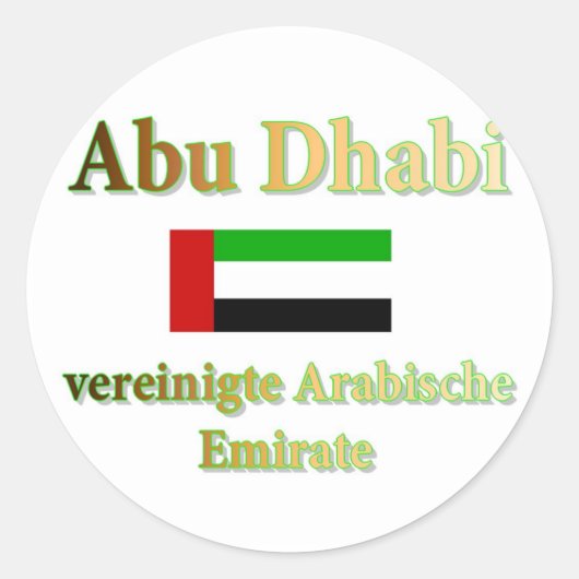 Abu Dhabi Runder Aufkleber (Vorderseite)