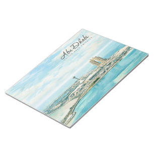 Abu Dhabi Skyline Aquarell Reiseandenken Notizblock