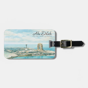 Abu Dhabi Skyline Aquarell Reisegepäckanhänger Gepäckanhänger