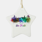 Abu Dhabi skyline im Watercolor Keramik Ornament (Rechts)