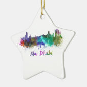 Abu Dhabi skyline im Watercolor Keramik Ornament (Links)