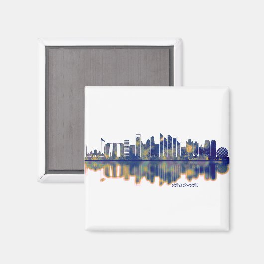Abu Dhabi Skyline Magnet (Vorderseite/Rückseite)