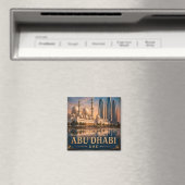 🧲 Abu Dhabi Skyline Urlaubserinnerung UAE 🌇 Magnet (In Situ (Geschirrspüler))