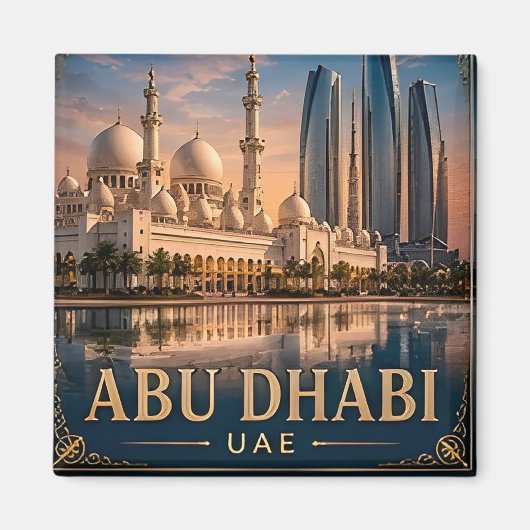 🧲 Abu Dhabi Skyline Urlaubserinnerung UAE 🌇 Magnet (Vorne)