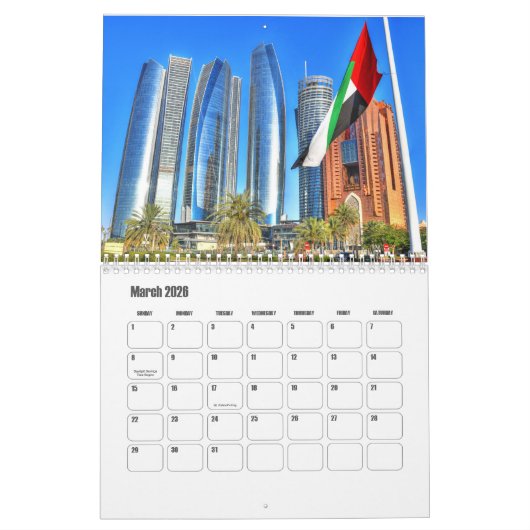 Abu Dhabi-UAE Calendar Kalender (Mär 2026)