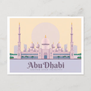 Abu Dhabi UAE Pastel Travel Postkarte